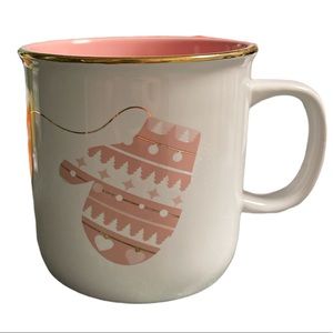 David’s Tea Mittens gold heart cup mug